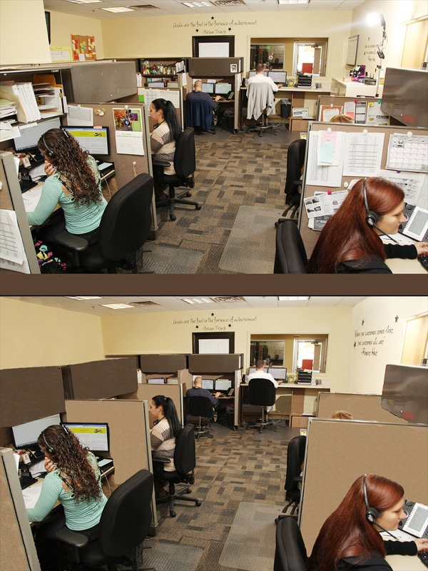 Office staff at work in a call center