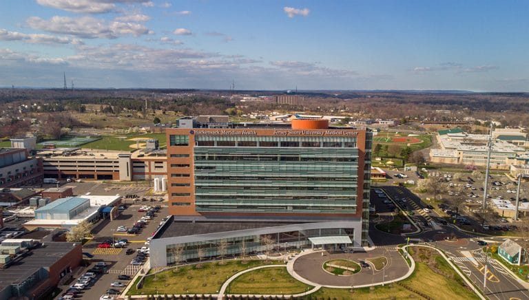 Aerial photo of a hospital campus