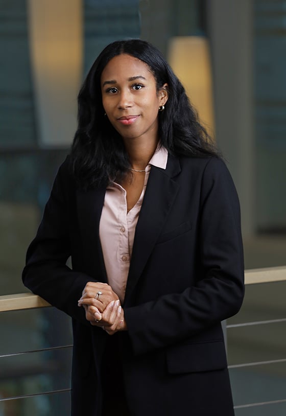 Environmental executive portrait in a glass office building
