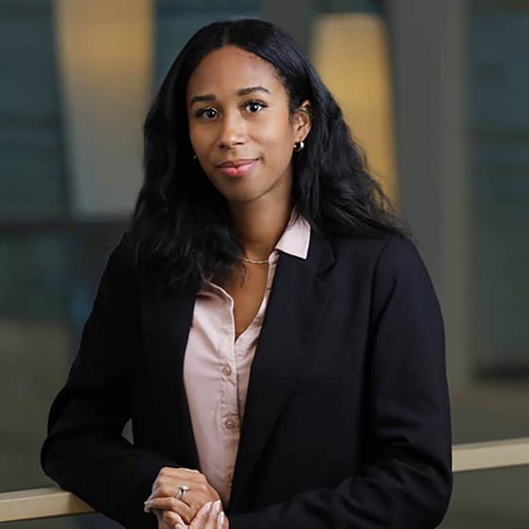 Executive portrait of a woman in a modern office building